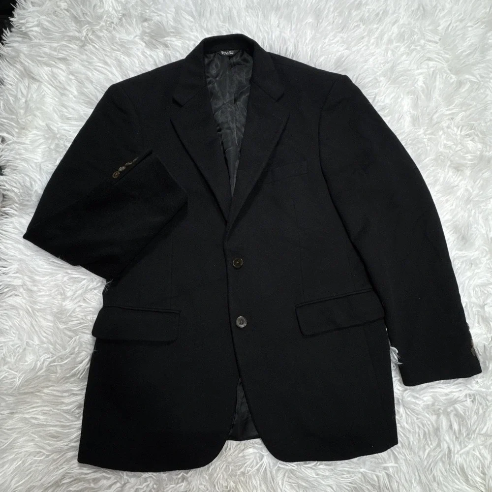 Men's 100% Cashmere Sport Coat Blazer Marshall Fields Sz 39 Black Formal Wedding